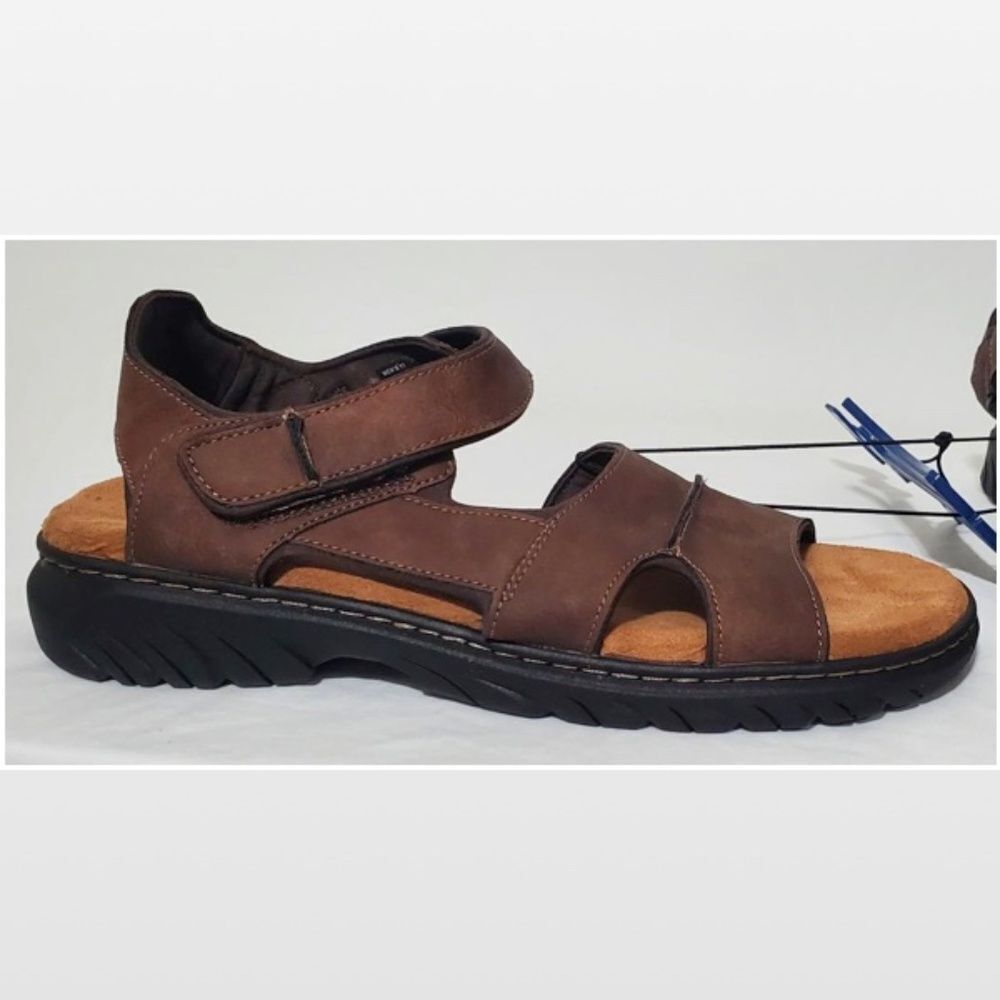 New Men Brown Fisherman Sandals Hiking Shoes Dr. Scholls Size 9 - Picture 4 of 16